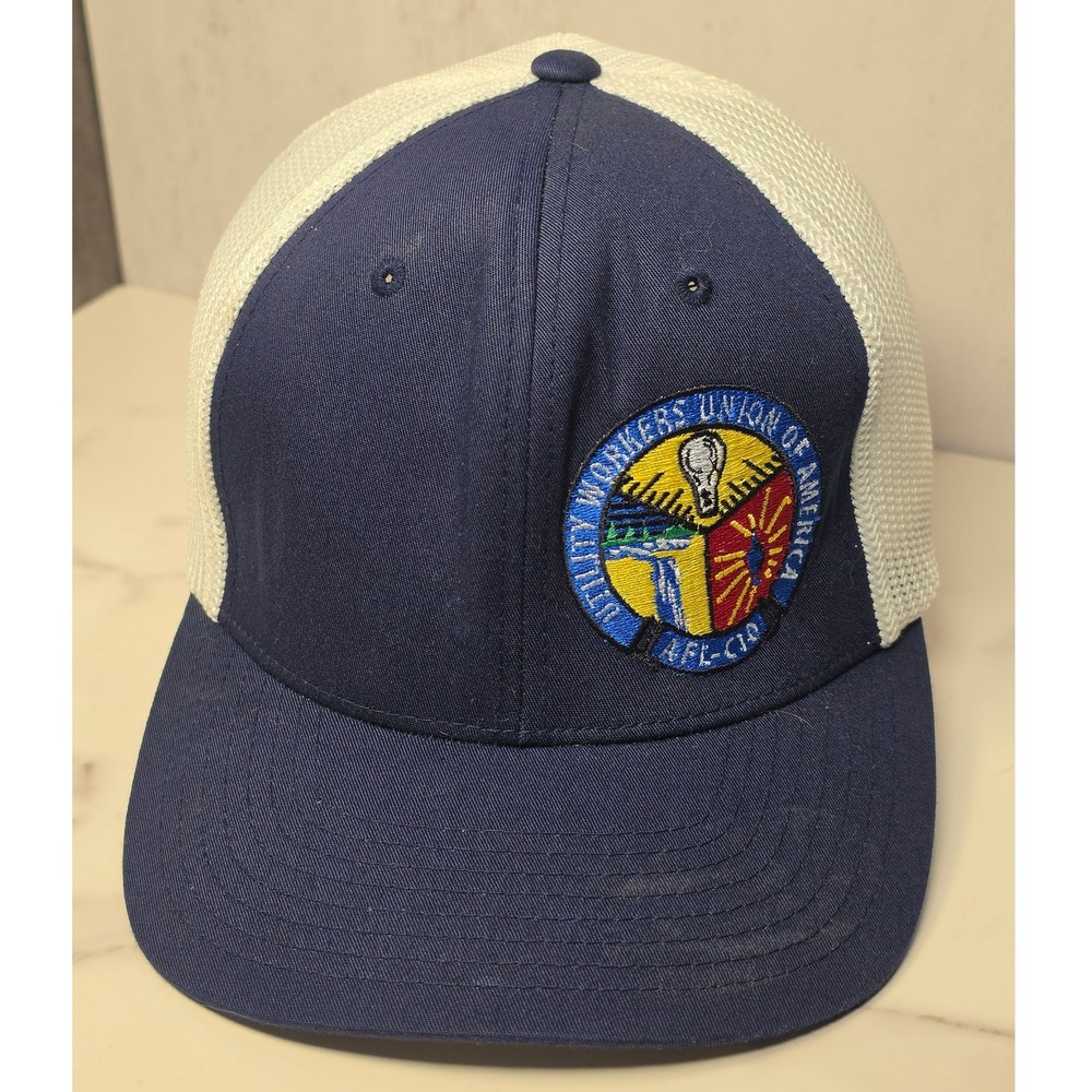 Flexfit Utility Workers Union of America AFL-CIO Local 129 Trucker Hat Navy Blue